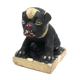 Dinged But Excellent Old Painted Chalkware Spotted Bulldog