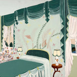 The Green Bedroom: Gouache on Board Vintage Art/Design School Interior Study
