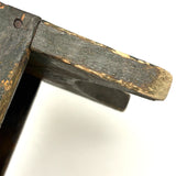 Petite and Very Sweet Primitive 19th Century Cricket Stool in Old Green Paint