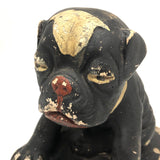 Dinged But Excellent Old Painted Chalkware Spotted Bulldog