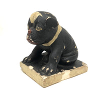 Dinged But Excellent Old Painted Chalkware Spotted Bulldog