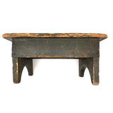 Petite and Very Sweet Primitive 19th Century Cricket Stool in Old Green Paint