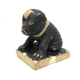 Dinged But Excellent Old Painted Chalkware Spotted Bulldog