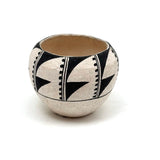 Precise and Perfect Vintage B. Ramirez Black and White Painted Acoma Pueblo Small Bowl