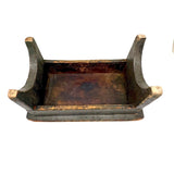 Petite and Very Sweet Primitive 19th Century Cricket Stool in Old Green Paint