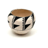 Precise and Perfect Vintage B. Ramirez Black and White Painted Acoma Pueblo Small Bowl