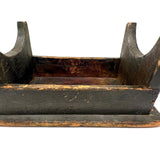 Petite and Very Sweet Primitive 19th Century Cricket Stool in Old Green Paint