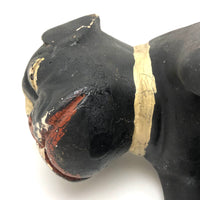 Dinged But Excellent Old Painted Chalkware Spotted Bulldog