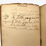 1832-39 Young Man's College Expenses (and $ from Parents) Leather Covered Notebook