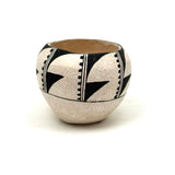 Precise and Perfect Vintage B. Ramirez Black and White Painted Acoma Pueblo Small Bowl
