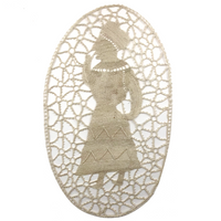 Woman in Turban, Very Intricate Old Folk Art Needle Lace Medallion