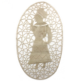 Woman in Turban, Very Intricate Old Folk Art Needle Lace Medallion