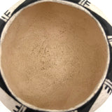 Precise and Perfect Vintage B. Ramirez Black and White Painted Acoma Pueblo Small Bowl