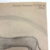 Dana Purinton's Top Speed Boston Terrier, with Strutting Dachshund on Reverse, Graphite Drawing