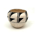Precise and Perfect Vintage B. Ramirez Black and White Painted Acoma Pueblo Small Bowl