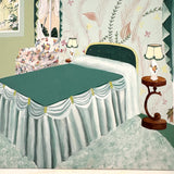 The Green Bedroom: Gouache on Board Vintage Art/Design School Interior Study