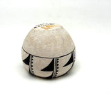 Precise and Perfect Vintage B. Ramirez Black and White Painted Acoma Pueblo Small Bowl