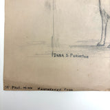 Dana Purinton's Top Speed Boston Terrier, with Strutting Dachshund on Reverse, Graphite Drawing