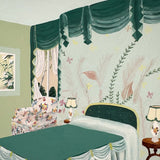 The Green Bedroom: Gouache on Board Vintage Art/Design School Interior Study