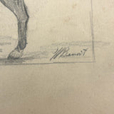 Dana Purinton's Top Speed Boston Terrier, with Strutting Dachshund on Reverse, Graphite Drawing