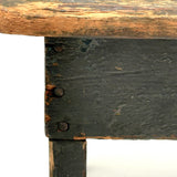 Petite and Very Sweet Primitive 19th Century Cricket Stool in Old Green Paint