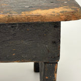 Petite and Very Sweet Primitive 19th Century Cricket Stool in Old Green Paint