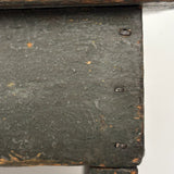 Petite and Very Sweet Primitive 19th Century Cricket Stool in Old Green Paint