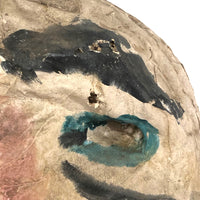 Poetic Artist Made Large Painted Papier Mache Face