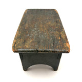 Petite and Very Sweet Primitive 19th Century Cricket Stool in Old Green Paint