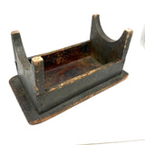 Petite and Very Sweet Primitive 19th Century Cricket Stool in Old Green Paint