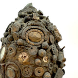 Dark and Craggy Antique Stoneware/Redware Memory Jug, Sealed Forever