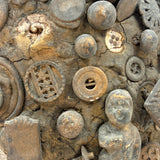 Dark and Craggy Antique Stoneware/Redware Memory Jug, Sealed Forever