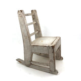 SOLD Beautifully Constructed Old Folk Art Doll Rocker in White Paint