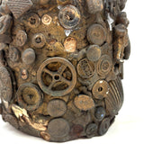 Dark and Craggy Antique Stoneware/Redware Memory Jug, Sealed Forever