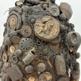 Dark and Craggy Antique Stoneware/Redware Memory Jug, Sealed Forever