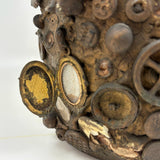 Dark and Craggy Antique Stoneware/Redware Memory Jug, Sealed Forever