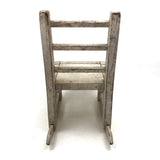 SOLD Beautifully Constructed Old Folk Art Doll Rocker in White Paint
