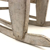 SOLD Beautifully Constructed Old Folk Art Doll Rocker in White Paint