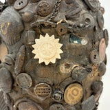 Dark and Craggy Antique Stoneware/Redware Memory Jug, Sealed Forever