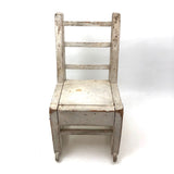 SOLD Beautifully Constructed Old Folk Art Doll Rocker in White Paint