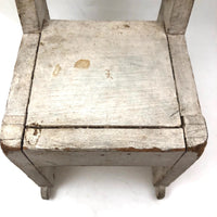 SOLD Beautifully Constructed Old Folk Art Doll Rocker in White Paint