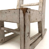 SOLD Beautifully Constructed Old Folk Art Doll Rocker in White Paint