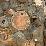 Dark and Craggy Antique Stoneware/Redware Memory Jug, Sealed Forever