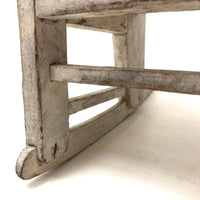SOLD Beautifully Constructed Old Folk Art Doll Rocker in White Paint