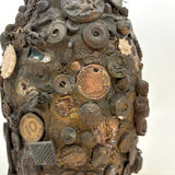 Dark and Craggy Antique Stoneware/Redware Memory Jug, Sealed Forever