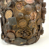 Dark and Craggy Antique Stoneware/Redware Memory Jug, Sealed Forever