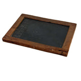 19th Century Small Size Handmade School Slate with Charming Etched Monogram, Stars and Shapes