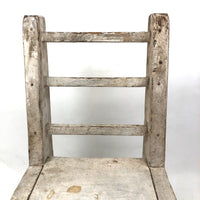 SOLD Beautifully Constructed Old Folk Art Doll Rocker in White Paint