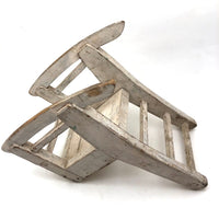 SOLD Beautifully Constructed Old Folk Art Doll Rocker in White Paint