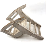 SOLD Beautifully Constructed Old Folk Art Doll Rocker in White Paint
